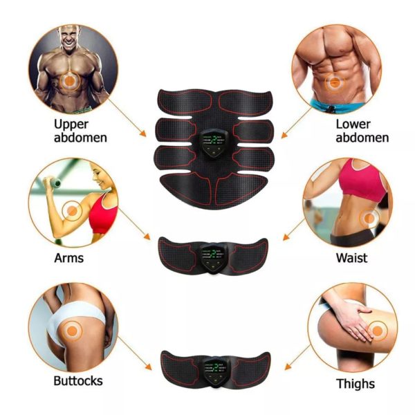 Abs Trainer Fitness Training Gear EMS Abdominal Muscle Stimulator with LCD Display USB Rechargeable Home Gym Electrostimulation - Image 3