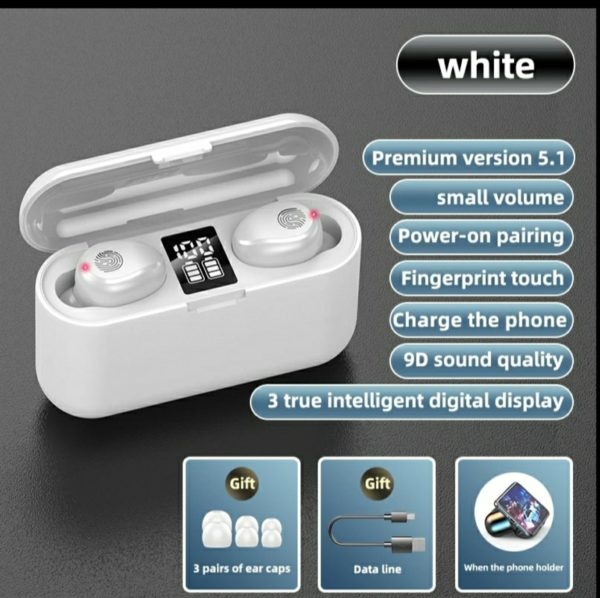Wireless Earphone Bluetooth Headphones TWS 5.1 Touch Headsets 9D Sound Earburds With LED Display Power Bank