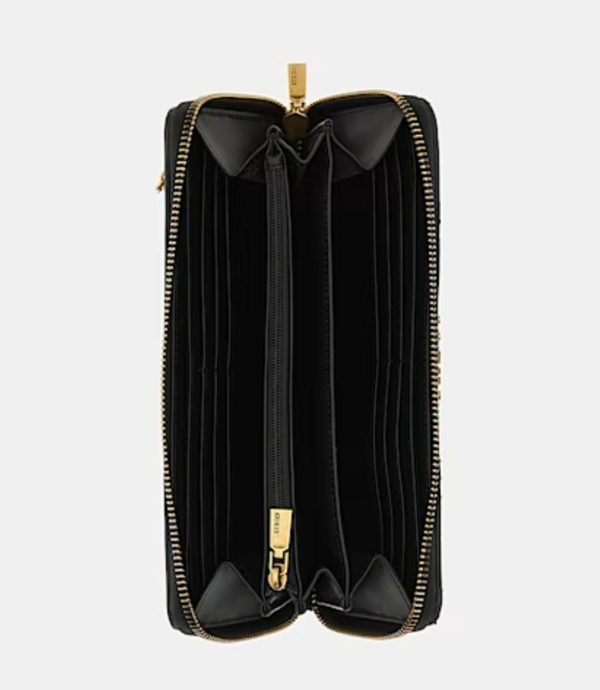 GUESS womens Wallet, Wristlet, Zip Around, wallet wristlet clutch, Black, One Size - Image 3