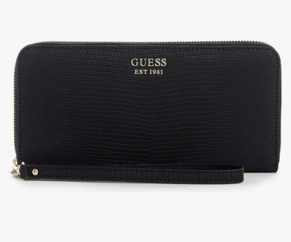 GUESS womens Wallet, Wristlet, Zip Around, wallet wristlet clutch, Black, One Size