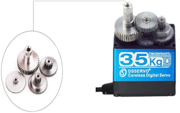 ZOSKAY 35kg high Torque Coreless Motor servo Metal Gear Digital and Stainless Steel Gear servo arduino servo for Robotic DIY,RC car (Control Angle 270°) - Image 3