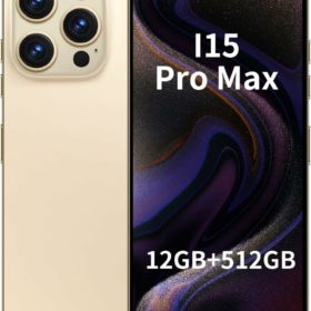 I15 PROMAX Unlocked Android Phone 8-core Android 13 Phone12GB+512GB cell phone 24MP+50MP Camera Pixels 6800mAh Battery for Extended Standby 6.7inch HD Screen Mobile Phone 5G Dual SIM (Gold)