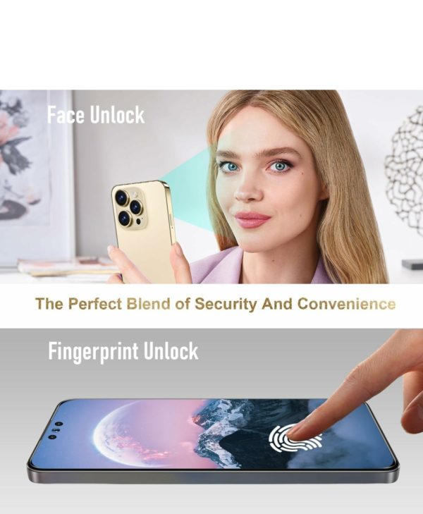 I15 PROMAX Unlocked Android Phone 8-core Android 13 Phone12GB+512GB cell phone 24MP+50MP Camera Pixels 6800mAh Battery for Extended Standby 6.7inch HD Screen Mobile Phone 5G Dual SIM (Gold) - Image 5