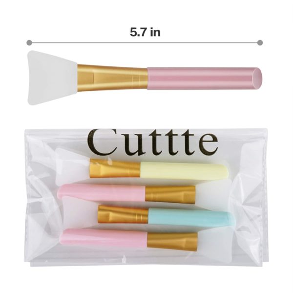 Cuttte 4pcs Silicone Face Mask Applicators, Flexible Facial Mud Masks Applicator, Hairless Moisturizers Tools, Soft Facial Brushes for Mud, Clay, Charcoal - Image 2