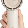 JISULIFE Handheld Portable Turbo Fan [16H Max Cooling Time], 4000mAh USB Rechargeable Personal Battery Operated Mini Small Pocket Fan with 5 Speeds for Travel/Outdoor/Home/Office – Brown