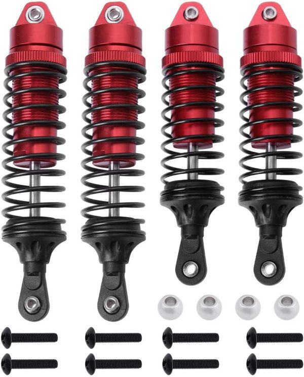 Hobbypark 4PCS Aluminum Front & Rear Shocks Absorber Assembled for 1/10 Traxxas Slash 4×4 4WD 2WD Rustler Stampede Upgrades Option Parts