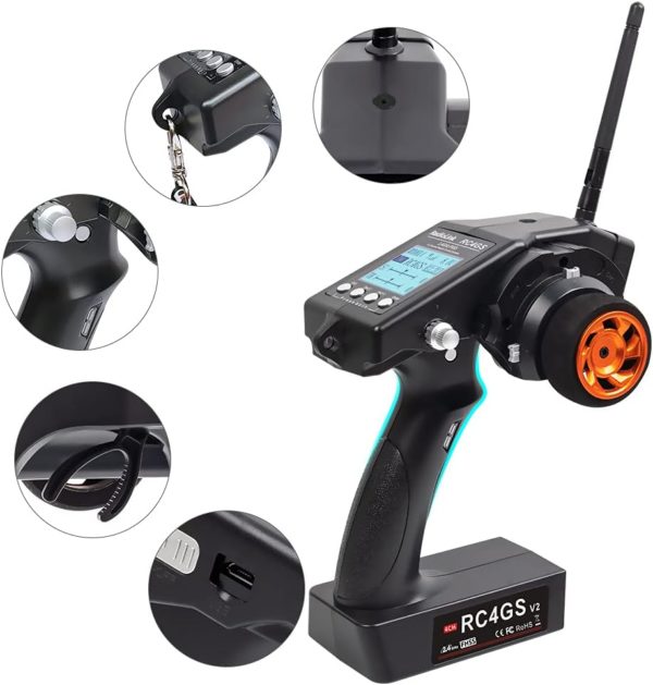 Radiolink RC4GS V2 4 Channels RC Transmitter and R6FG Gyro Receiver 2.4GHz Surface Remote Controller for Crawler