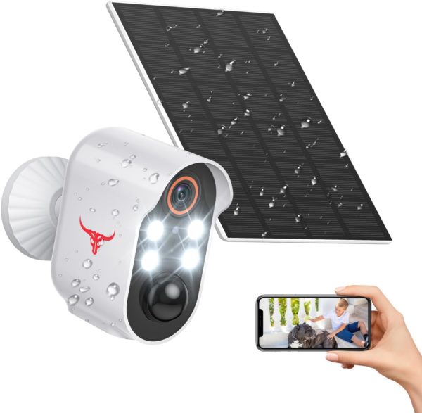 Solar Security Cameras Wireless Outdoor, 1080P Battery Power WiFi Surveillance, Indoor Home Camera with Smart AI Human Detection.