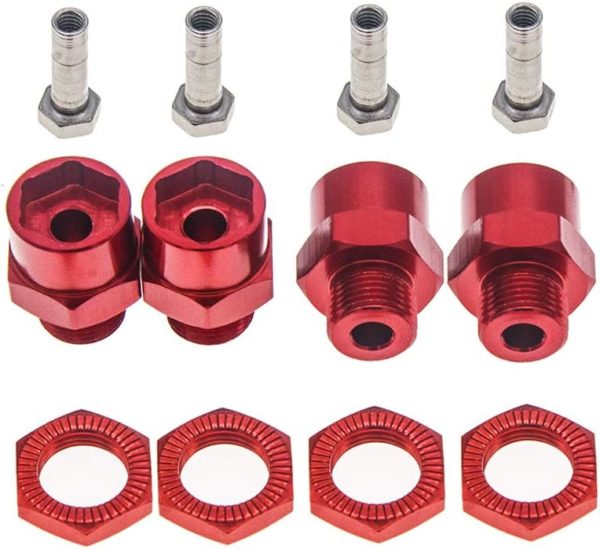 4-Pack 12mm to 17mm Wheel Hex Hub Adapter Extension Conversion for 1/10 RC Car and Upgrade 1/8 Tires