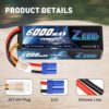 Zeee 11.1V 80C 3S 6000mAh Lipo Battery Hard Case Battery with EC5 Connector for RC 1/8 1/10 Scale Vehicles Car Trucks Boats