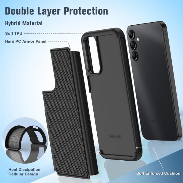 for Samsung Galaxy A15-5G Case: Dual Layer Protective Heavy Duty Cell Phone Cover Shockproof Rugged with Non Slip Textured Back – Military Protection Bumper Tough – 2024, 6.5inch - Image 5