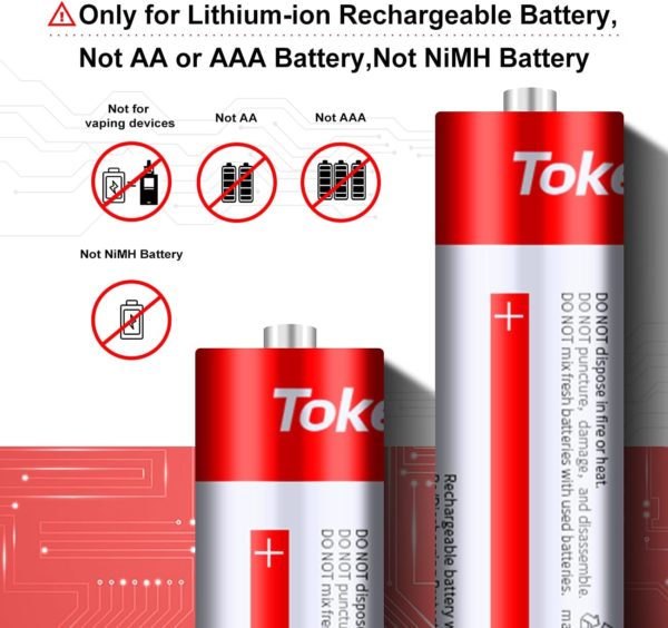 18650 USB Charger 3.7V Rechargeable 18650 Battery Charger 4 Bay Li-ion for Rechargeable Lithium Batteries 26650 21700 18650 10400 14500 16340 16650 18500 - Image 2