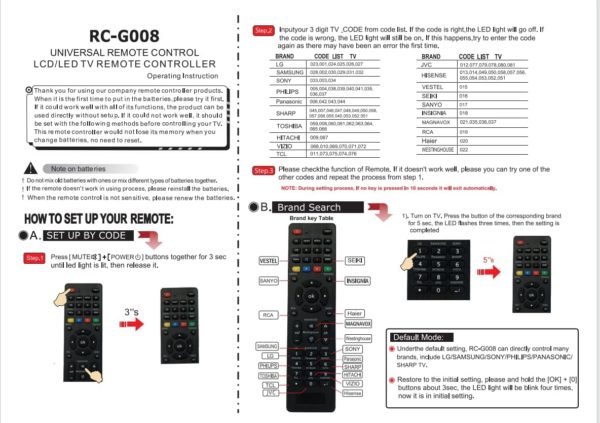 Universal Tv Remote for LG,Samsung, TCL, Philips, Vizio, Sharp, Sony, Panasonic, Sanyo, Insignia, Toshiba and Other Brands LCD LED 3D HDTV Smart TV Remote Control - Image 4