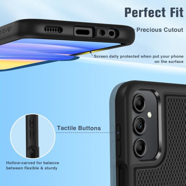 for Samsung Galaxy A15-5G Case: Dual Layer Protective Heavy Duty Cell Phone Cover Shockproof Rugged with Non Slip Textured Back – Military Protection Bumper Tough – 2024, 6.5inch - Image 2