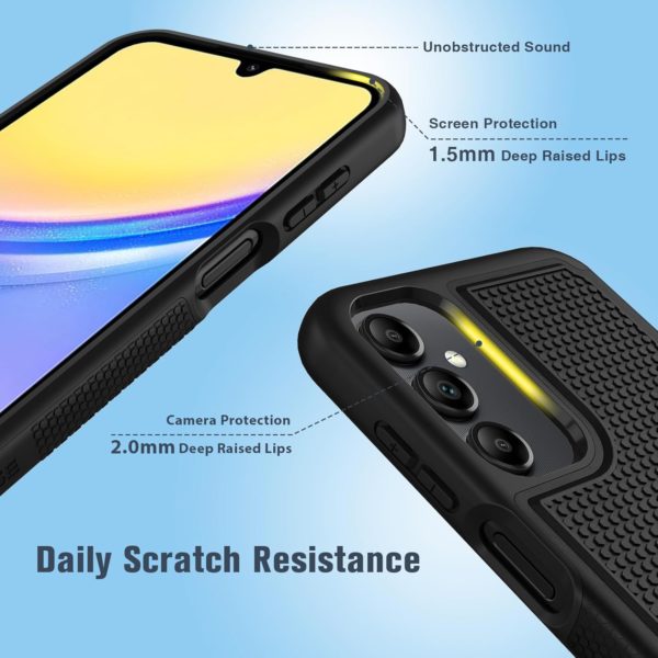 for Samsung Galaxy A15-5G Case: Dual Layer Protective Heavy Duty Cell Phone Cover Shockproof Rugged with Non Slip Textured Back – Military Protection Bumper Tough – 2024, 6.5inch - Image 3
