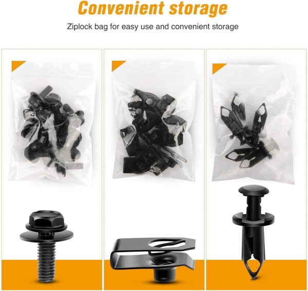 GOOACC GRC-70 35PCS Engine Under Cover Splash Shield Guard Body Bolts Bumper Fender Liner Push Retainer Fastener Rivet Clips , black - Image 2