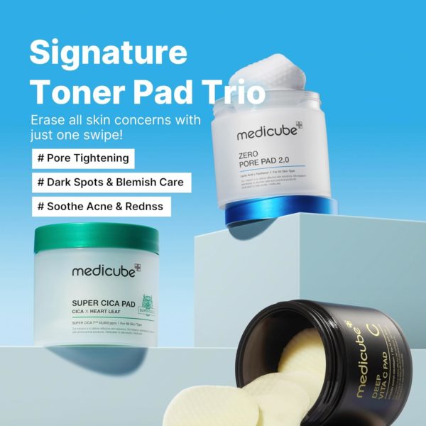 Medicube Toner Pads Gift Set | Korean Skincare Set for Holiday Gifts | Gifts for Women and Men | Christmas Gifts | 3 Toner Pads for exfoliating & Hydrating, Korean Toner Pads Set, 210 Pads - Image 3