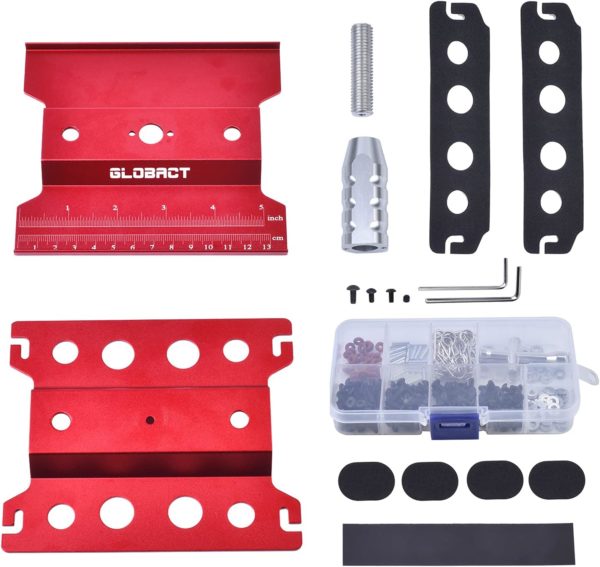 Globact Aluminum Alloy RC Car Repair Work Stand Hobby Tool Set 360 Degree Rotation Lift Or Lower and 270PCS RC Screws Kit Repair Tool Box for 1/8 1/10 1/12 1/16 1/18 RC Car Truck Buggy - Image 4