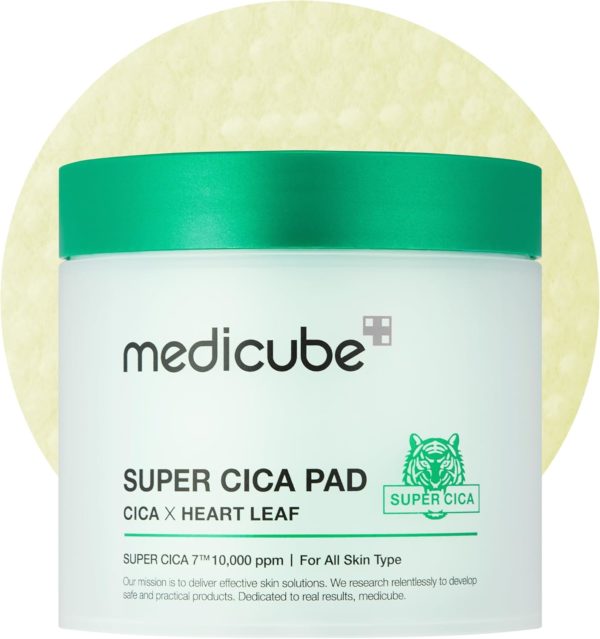 medicube Super CICA Pad – CICA x Heart Leaf – Vegan Certified – 70 Pads/Pack