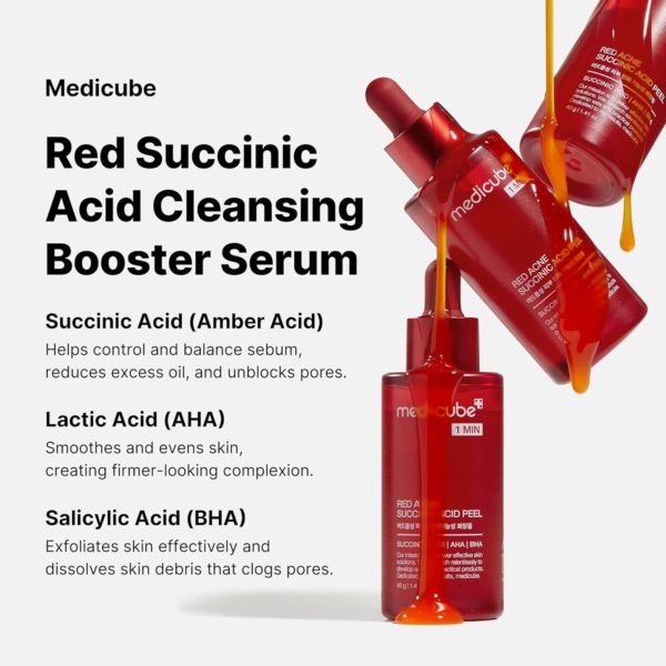 Medicube 21% Acid Wash-off Exfoliant (AHA+BHA+Succinic Acid), Wash-off Resurfacing Serum, Best for bumpy, breakout-prone skin, Korean Skincare (1.41fl.oz.) - Image 3