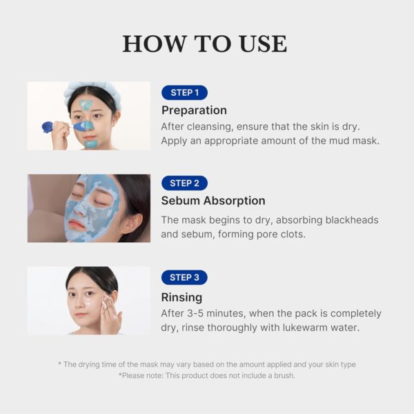 Medicube Zero Pore Blackhead Mud Facial Mask – Skin Cooling & Pore Tightening – 3 Minute Quick Dry Formula with AHA, BHA, PHA, and Pore-Purifying Clay – Korean Mud Mask 3.52 oz - Image 2