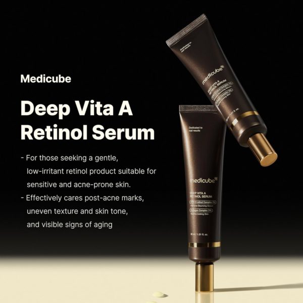 Medicube Deep Reviving Bakuchiol Retinol Facial Serum – Anti-Aging 4th Gen Retinol & Bakuchiol – Targets Fine Lines, Uneven Skin Tone, Blemish Scars – Korean Skin Care, Low Irritant, 1.01 oz - Image 4