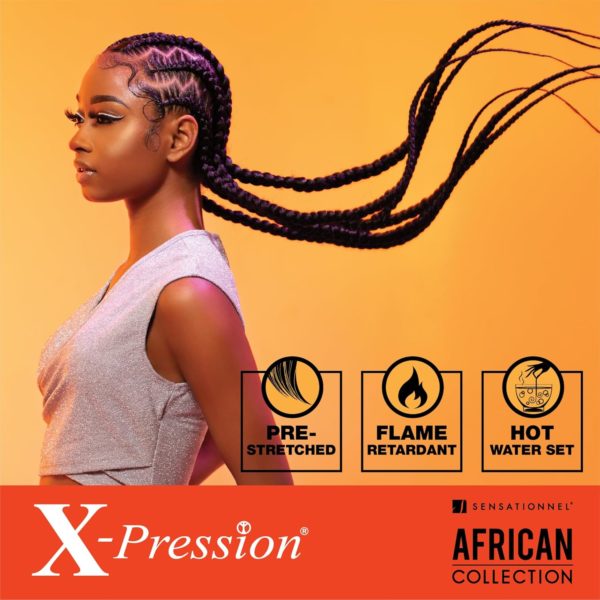 Sensationnel X-pression prestretched braiding hair – 3x braid 58 inch all kanekalon flame retardant synthetic braid for box braids and twists (3 pack, SM1B/30) Size:3 pack - Image 3