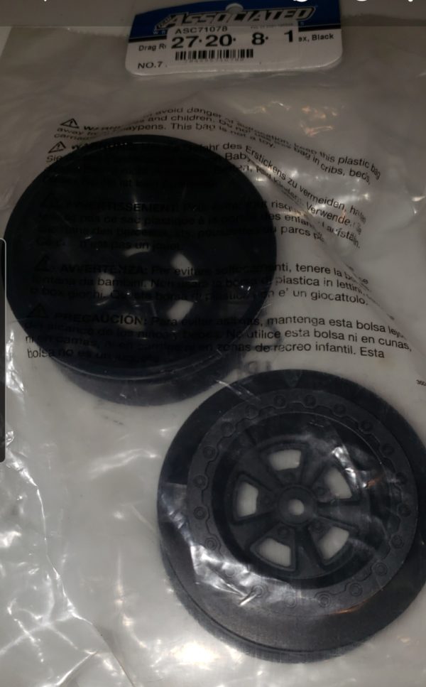 Team Associated DR10 Drag Racing Rear Wheels (Black) (2) (ASC71078) - Image 2