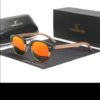 KINGSEVEN Handmade Black Walnut Wooden Sunglasses Women or Men Polarized UV400 Protection Semi-Rimless Retro Eyewear Red..