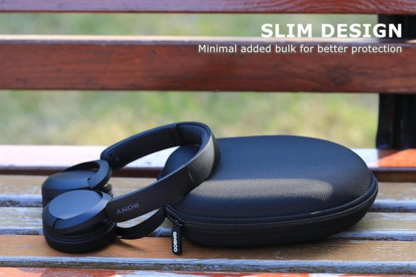 Ginsco Universal Headphone Case Compatible with JBL Tune 510BT 720BT, Sony WH-CH 720N/WH-CH520, Soundcore Q20/Q30 BERIBES KVIDIO TOZO etc, 1680D Oxford Travel Carrying Hard Shell Case Black - Image 3