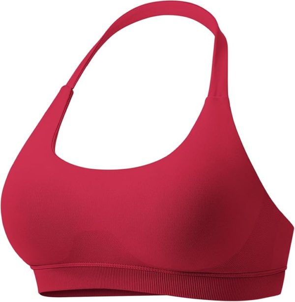 VOYJOY Women Workout Impact Bras Medium Low Support Halter Sports Bras Seamless Open Back Gym Bra Padded Yoga Crop Top Savvy