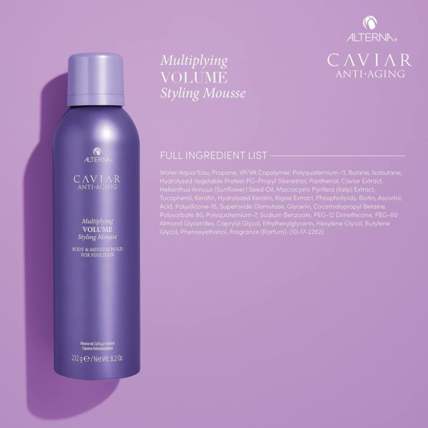 Alterna Haircare CAVIAR Anti-Aging Multiplying Volume Styling Mousse, 8.2 Fl Oz | For Fine, Thin Hair | Medium Hold | Create Instant Volume and Thickness | Sulfate Free - Image 5