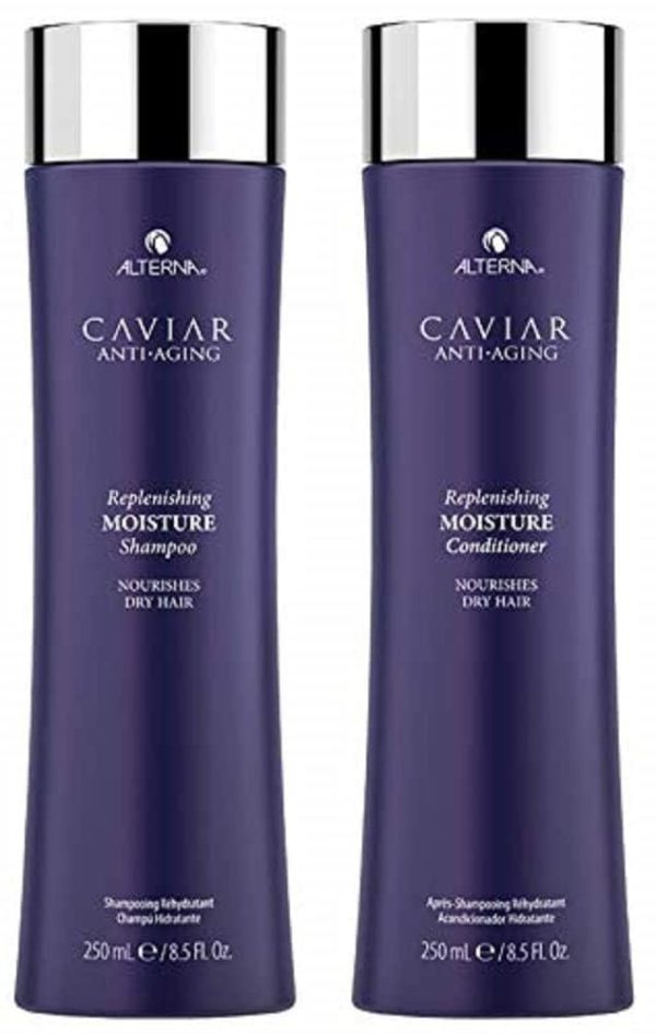 Alterna Haircare CAVIAR Anti-Aging Replenishing Moisture Shampoo and Conditioner Set, 16.5 Fl Oz | Protects, Restores and Hydrates | Sulfate Free