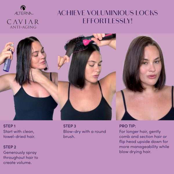 Alterna Caviar Anti-Aging Multiplying Volume Styling Mist, 5 Ounce, For Fine, Thin Hair, Light Hold, Sulfate Free - Image 5